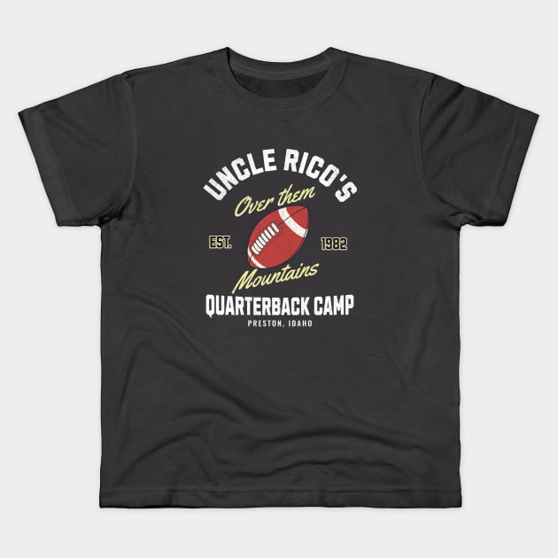 Uncle Rico's Quarterback Camp - Est. 1982 Kids T-Shirt by BodinStreet